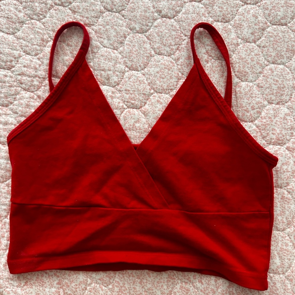 brandy melville red crossover tank top